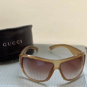 Gucci light brown wrap around sunglasses with original case